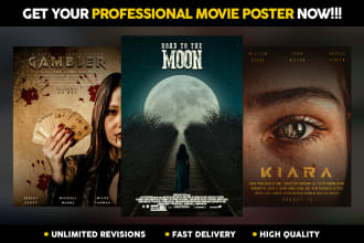 design a cinematic, thriller and professional movie poster or film poster