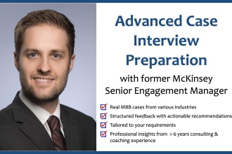 conduct advanced case interview preparations for mbb, english or german