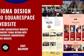 develop figma xd PSD design into squarespace website