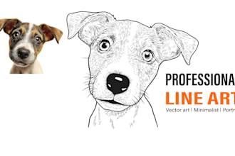 draw line art, pet line art and vector art