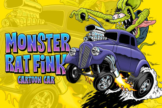 create rat fink illustration cartoon style