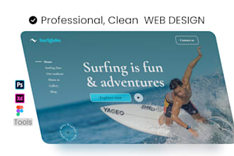 design high quality web design, clean UX UI