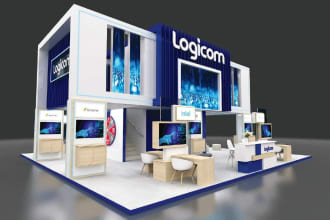 3d design exhibition stand, kiosk stall or trade show booth