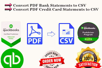 convert pdf to csv to import in quickbooks, xero