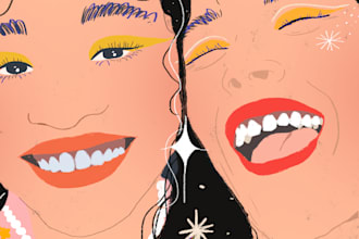 create a feminine women empowerment illustration