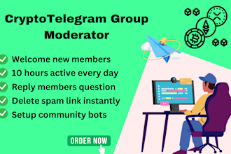 be crypto telegram community manager or moderator for any crypto project