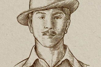 make vintage ink line engraving portraits