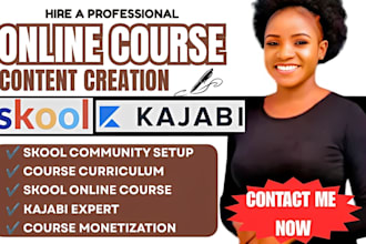 setup skool community online course creation kajabi online course curriculum
