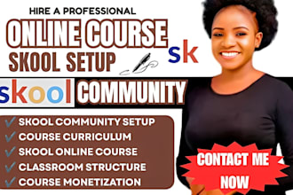 setup skool community, online course curriculum skool community course creation
