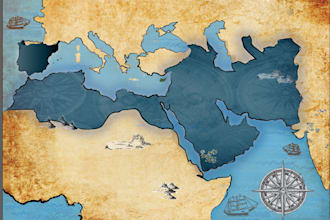 design unique vintage style map with places and illustrations
