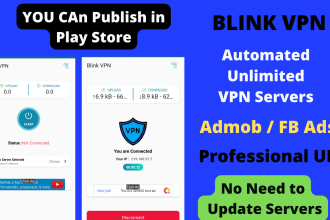 create VPN app for android, automated servers, pro UI,