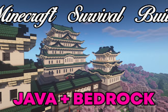 professionally build survival or creative minecraft builds