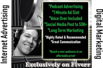 promote and advertise your business or website to my podcast and social networks