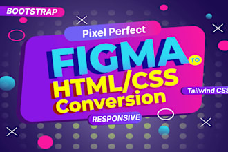convert PSD to html css or figma to html or PSD to bootstrap