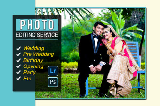 do lightroom editing photoshop work wedding photo editing