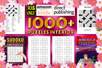 provide 1000 plus puzzles interior for amazon KDP