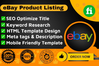 do ebay SEO product listing with html template design
