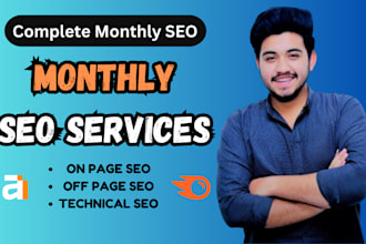 provide complete monthly SEO services for top ranking on google