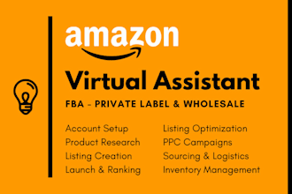 be your amazon fba wholesale private label virtual assistant