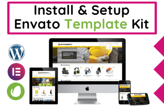 install, import, customize, setup, themeforest, envato template kit