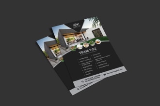 do sales promotional door hangers, flyers, real estate, business card design