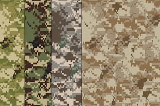 create camouflage seamless pattern design
