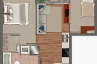 render 2d floor plan or elevations in photoshop
