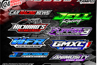 create a professional logo in a modern racing style