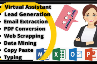 do all kinds of data entry, form filling, email extracting, and web scraping