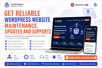 provide wordpress website maintenance, updates, support, management, fix errors