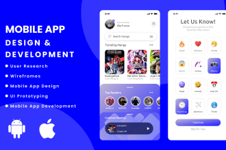 design android mobile app, ios mobile app and mobile app development