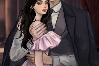 draw a cute couple with my art style