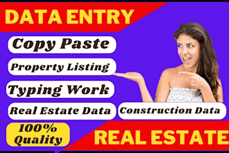 do data entry for real estate and organize input copy paste