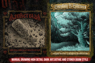 draw gothic dark art, metal, horror with my own style