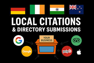 do 300 local citations and directories for germany, ireland, india, new zealand