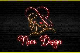 do a neon style party, adult, line art logo design