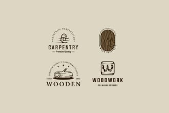 design woodworking, carpentry, and furniture logo for you