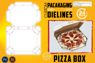 design colorful pizza boxes and product packaging