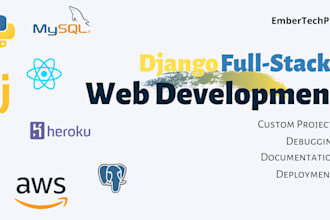 build custom python django react website flask  webapp