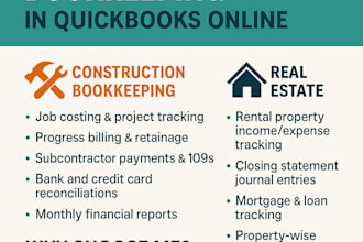 do construction bookkeeping and real estate bookkeeping in quickbooks online