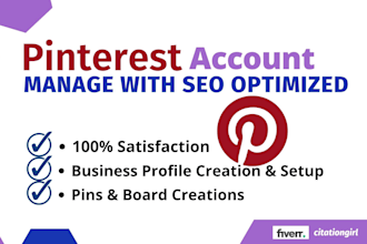 setup, manage and create business pinterest account