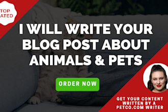 write your articles or blog posts about animals and pets