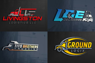 create unique transport, logistics, and trucking logo for your startup business