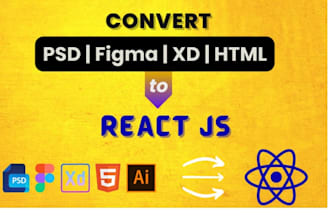 convert figma , pdf, xd, psd UI design to reactjs website