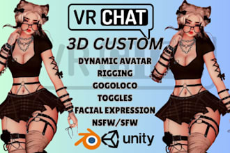 create custom vrchat avatar vrc avatar furry vr chat character anime 3d vr model