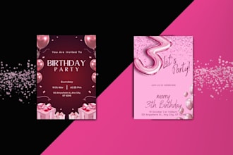 design anniversary, wedding or any event invitation card in canva pro