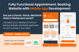 develop appointments, booking website with a mobile app