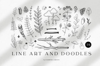 draw doodles and line art for you
