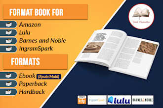 do book formatting and layout design of paperback ebook for KDP ingram lulu barn