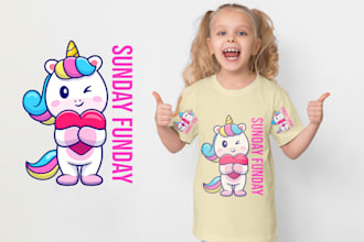 create best unique, attractive, kids t shirt designs